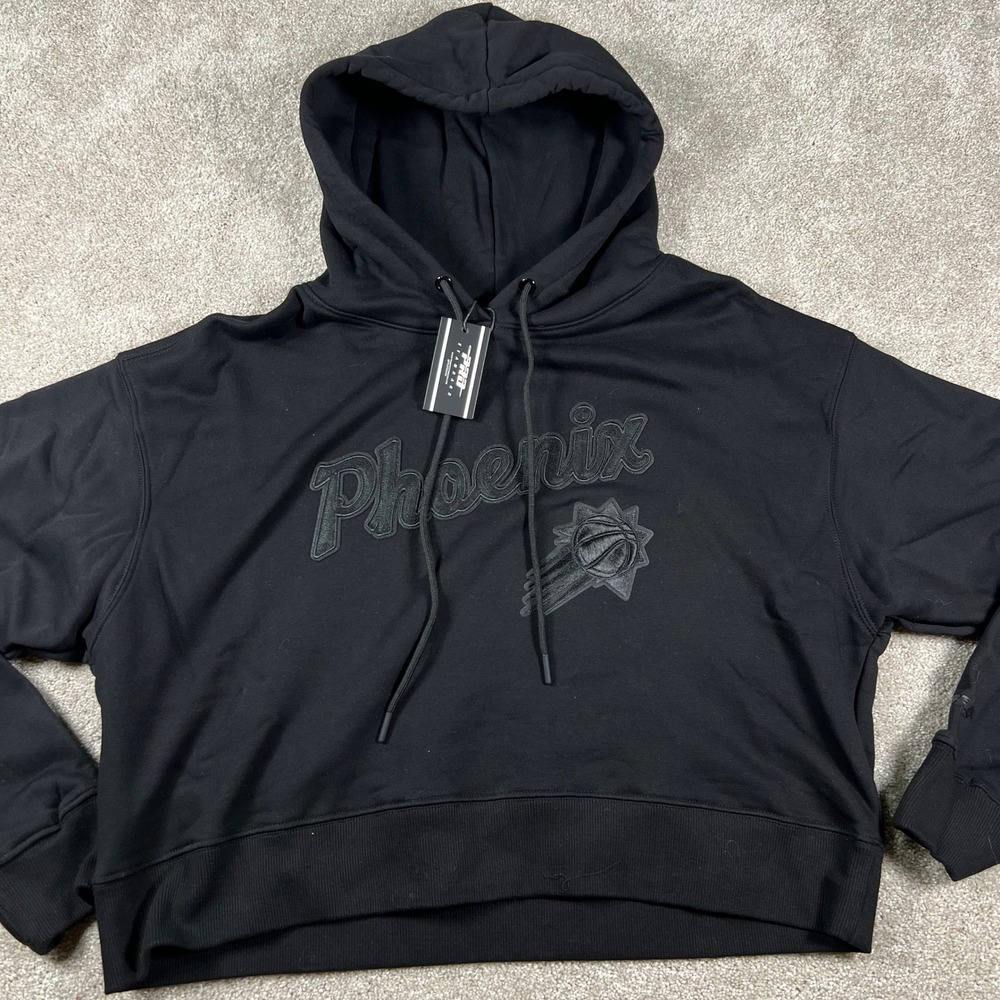 PRO STANDARD Phoenix Suns NBA Luxury Athletic Black Cropped Hoodie Size M